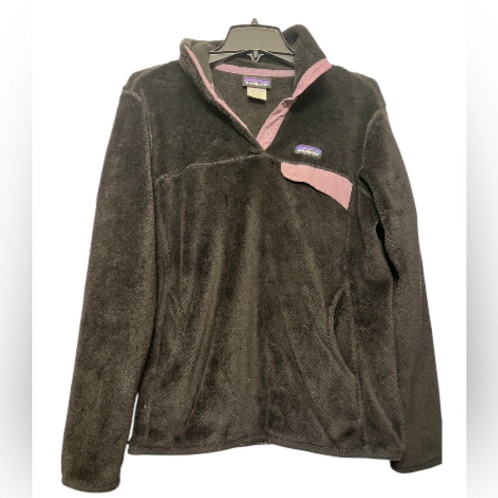 PATAGONIA ReTool Black/Tyrian Snap -T Women’s Fleece Pullover Medium - Picture 3 of 11